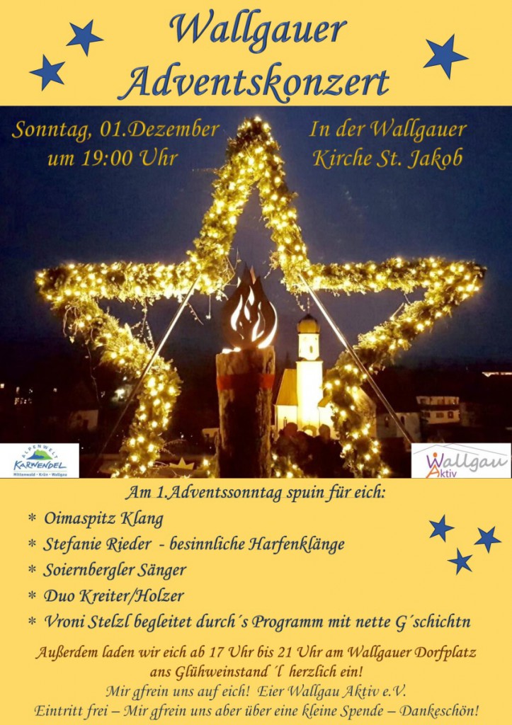 Adventskonzert am 01.12.2019 in Wallgau