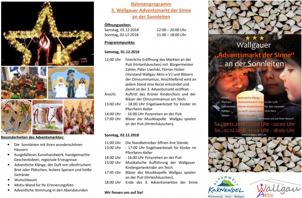 Flyer Adventsmarkt Wallgau 2018 Seite 2