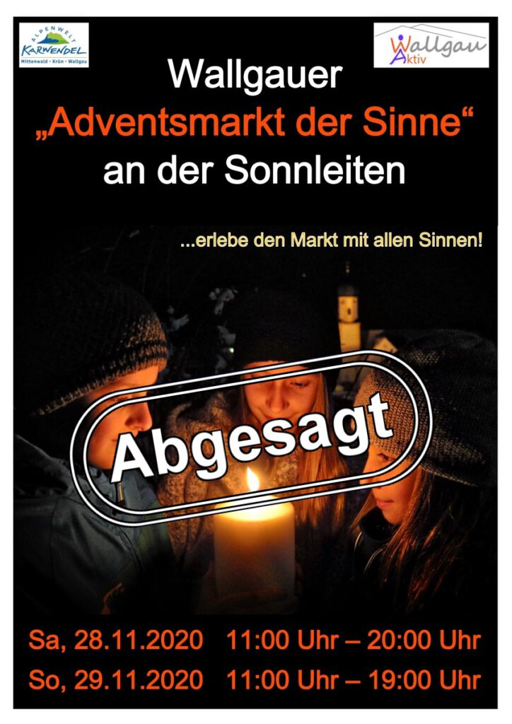 Adventsmarkt Wallgau 2020 abgesagt Plakat