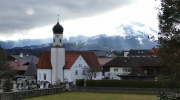 Wallgauer Adventsmarkt der Sinne 2018 an der Sonnleiten. Samstag 01.12.2018. Pfarrkirche St. Jakob aus dem 15. Jahrhundert, Umgestaltung bzw. Erweiterung 1680–83